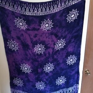 Blue Pacific Purple Sunburst Silk Sarong